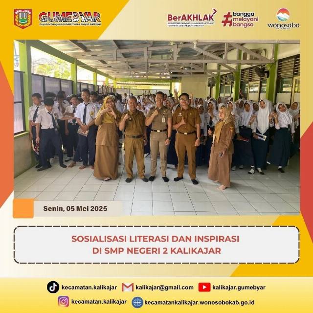 SOSIALISASI LITERASI DAN INSPIRASI DI SMP NEGERI 2 KALIKAJAR OLEH MAHASISWA MAGANG IPDN